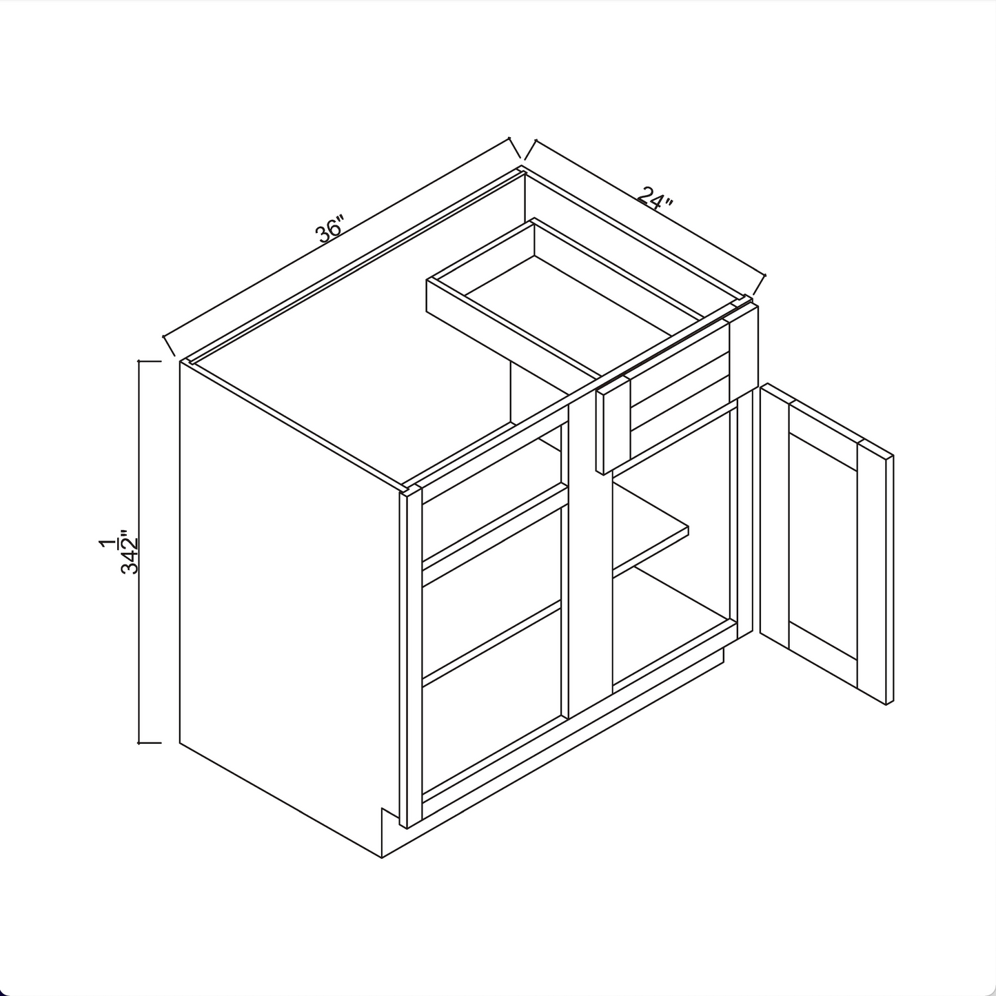 42" Blind Corner Base Cabinet
