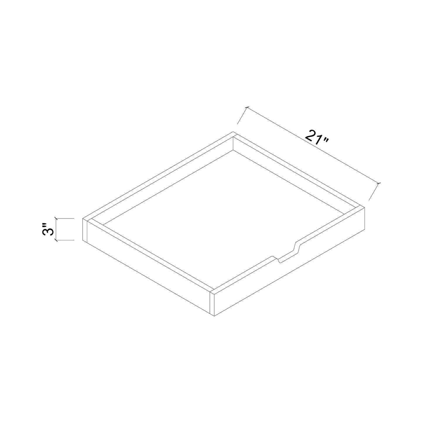 Roll Out Tray w/ Hardware, Fits 24"W Base/Pantry Cabinet