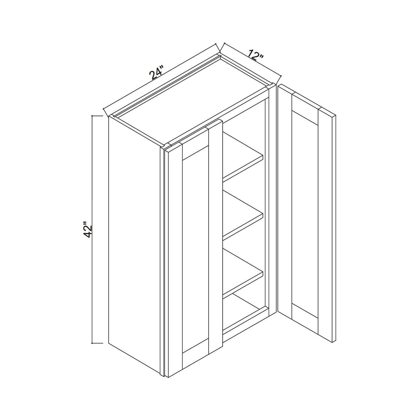 24" x 42" Double Door Wall Cabinet