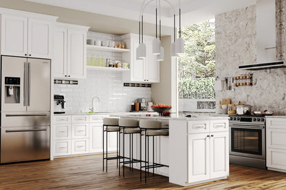 Glacier White Raised Panel Cabinets