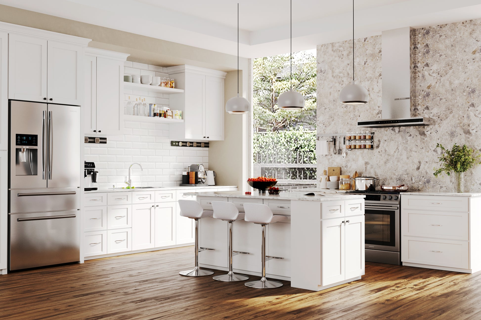 Alpine White Shaker Cabinets - Main Image