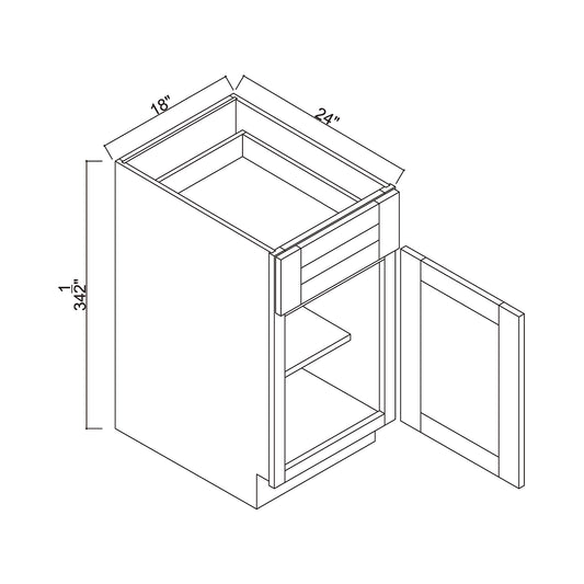 18" Single Door Base Cabinet