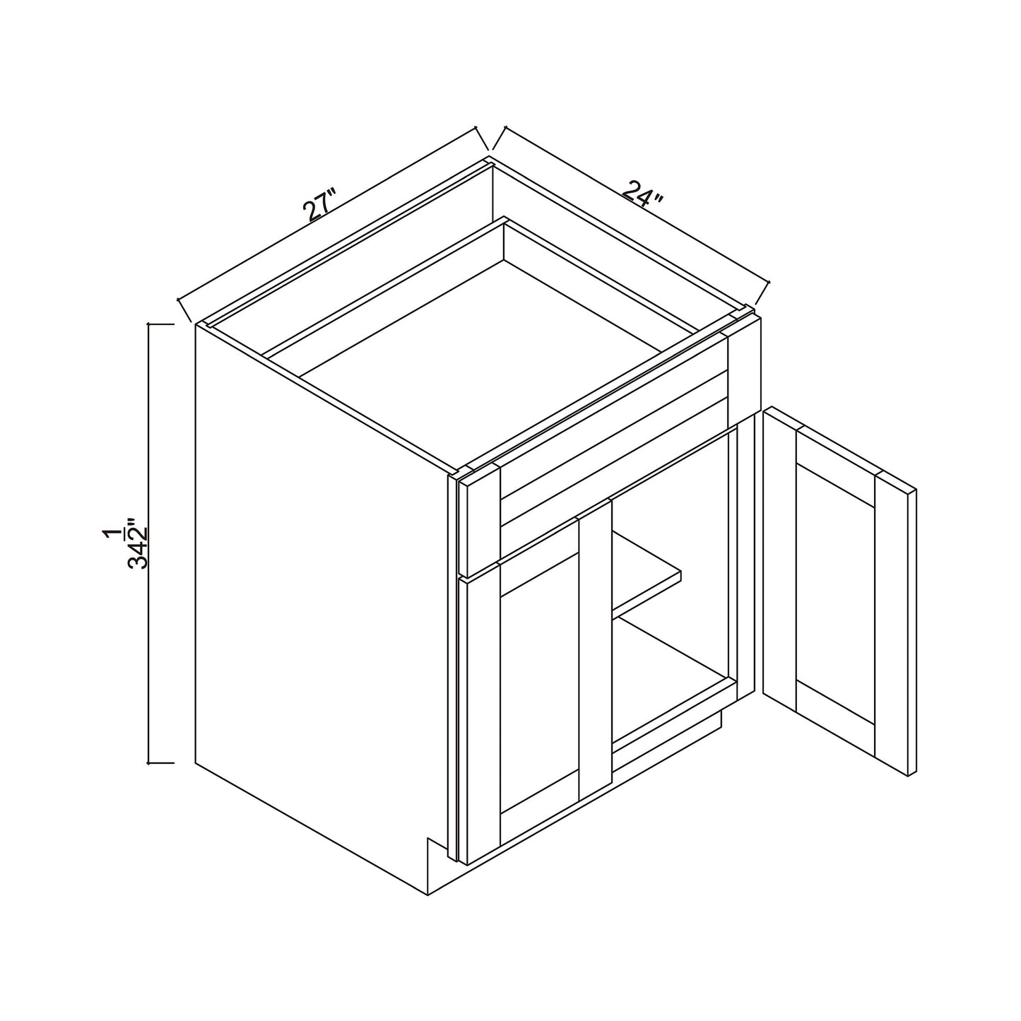 27" Double Door Base Cabinet