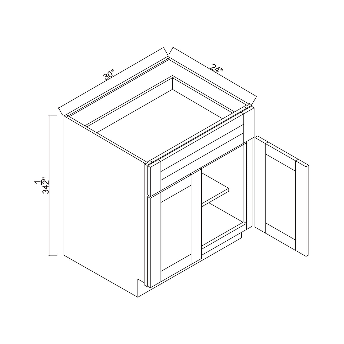 30" Double Door Base Cabinet