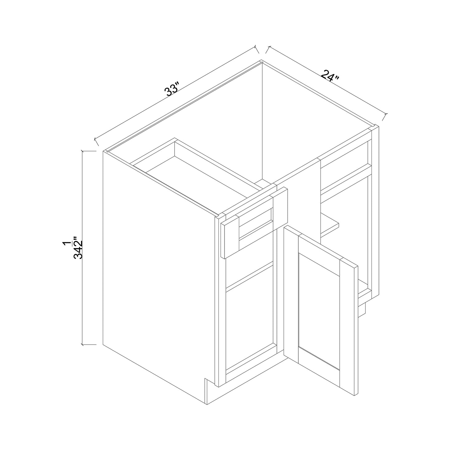 39" Blind Corner Base Cabinet