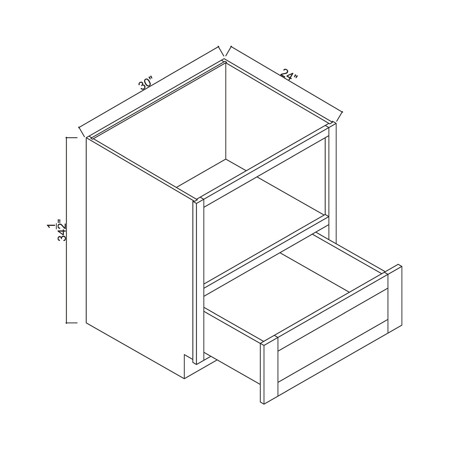 30" Base Microwave Cabinet