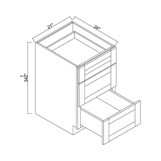 21" 3 Drawers Base Cabinet