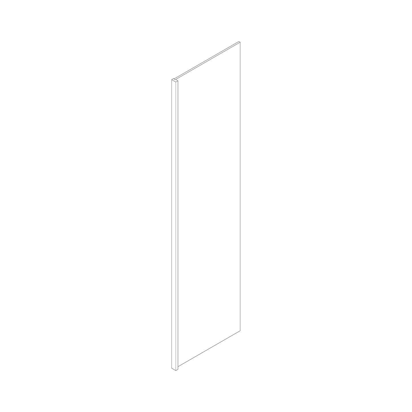 24"D x 90"H x 1.5"W Refrigerator End Panel w/ 1.5"W Front Molding