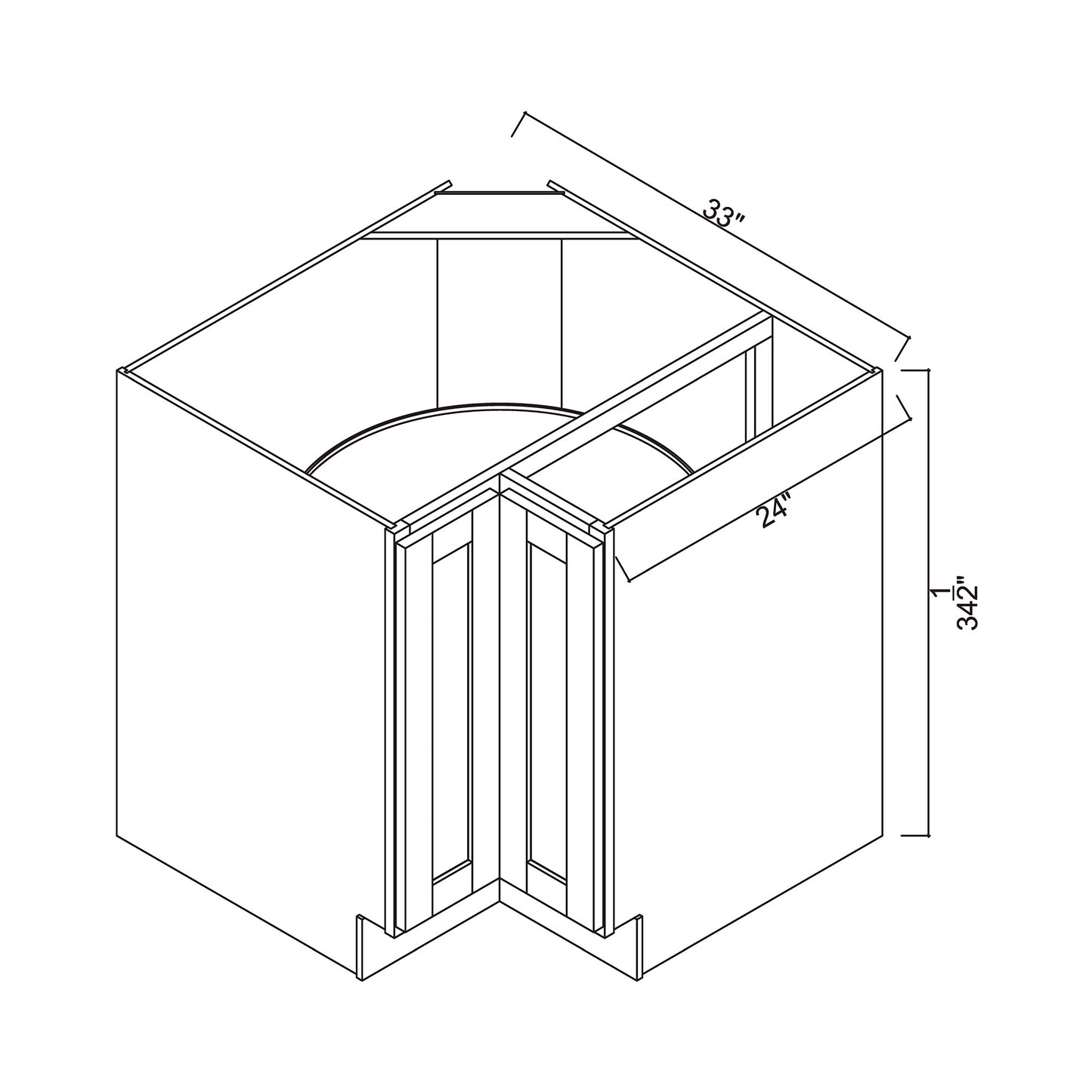 33" Lazy Susan Corner Base Cabinet