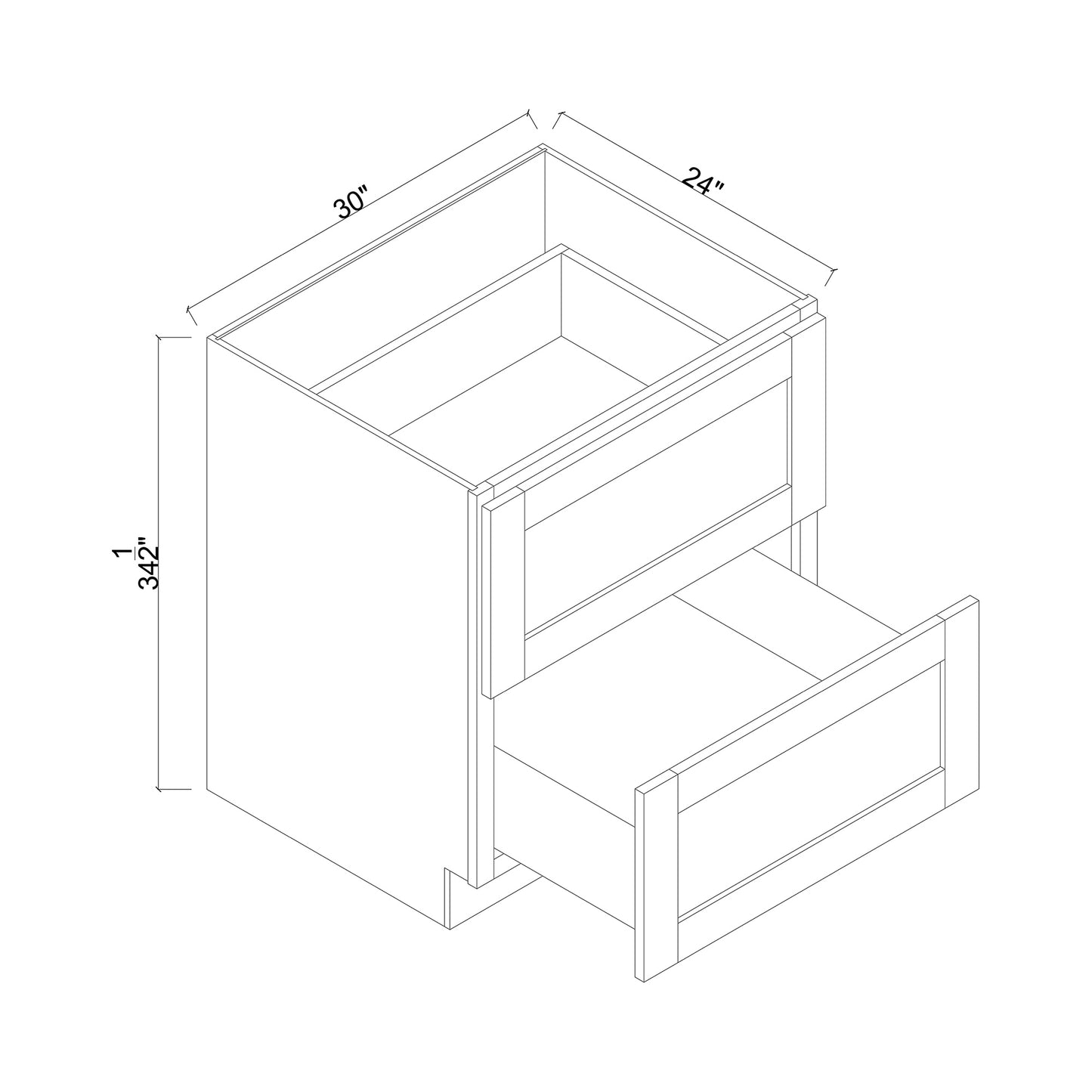 30" Pan Drawer Base Cabinet