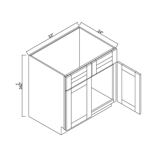 33" Double Door Sink Base Cabinet