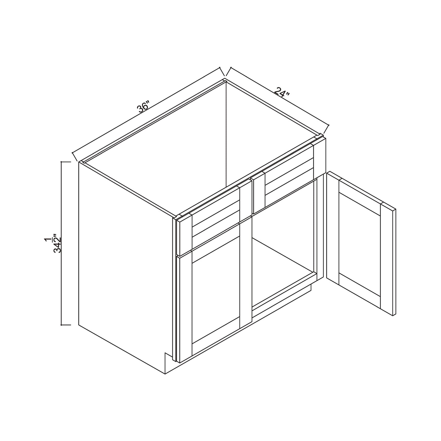 36" Double Door Sink Base Cabinet