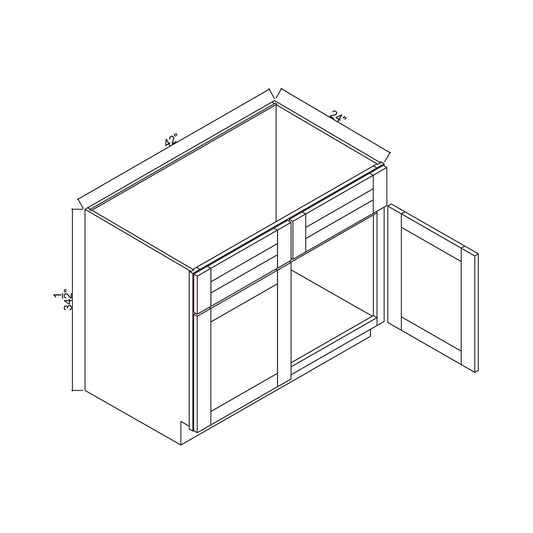 42" Double Door Sink Base Cabinet