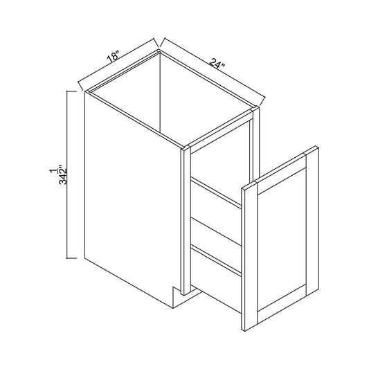 18" Pull Out Trash Can Base Cabinet