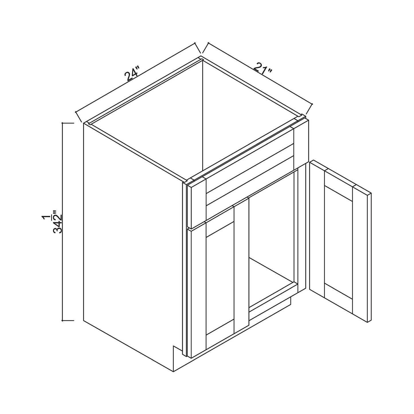 24" x 21" Double Door Vanity Base Cabinet