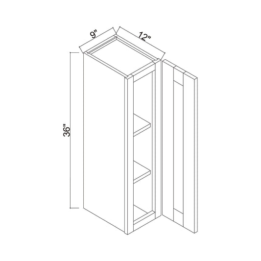 9" x 36" Single Door Wall Cabinet