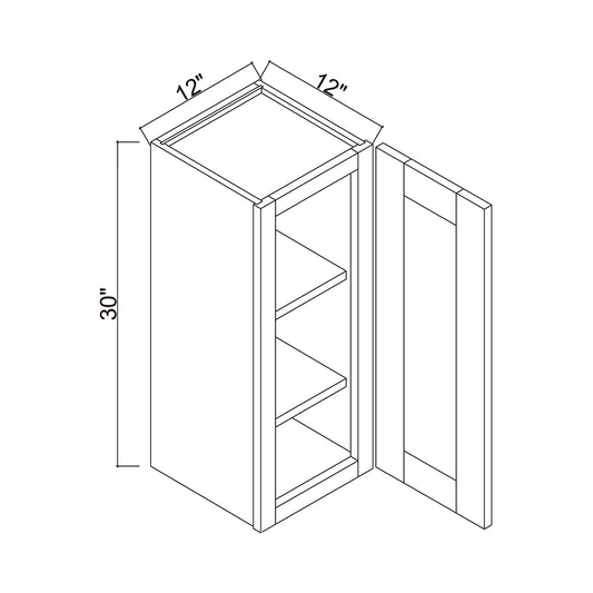 12" x 30" Single Door Wall Cabinet