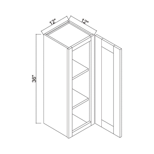 12" x 36" Single Door Wall Cabinet