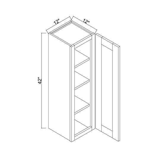 12" x 42" Single Door Wall Cabinet
