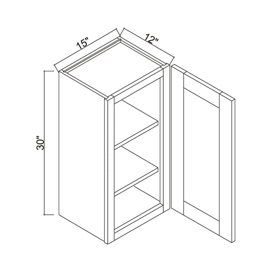 15" x 30" Single Door Wall Cabinet