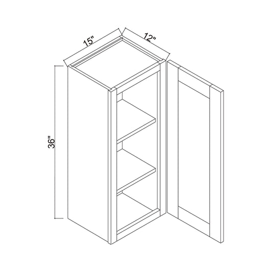 15" x 36" Single Door Wall Cabinet