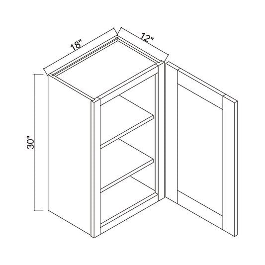 18" x 30" Single Door Wall Cabinet