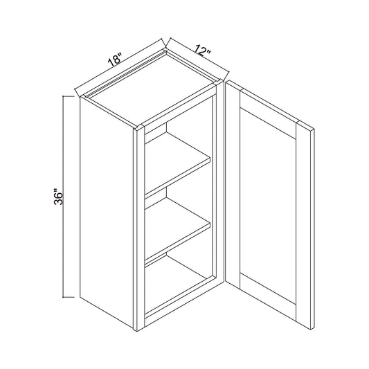 18" x 36" Single Door Wall Cabinet