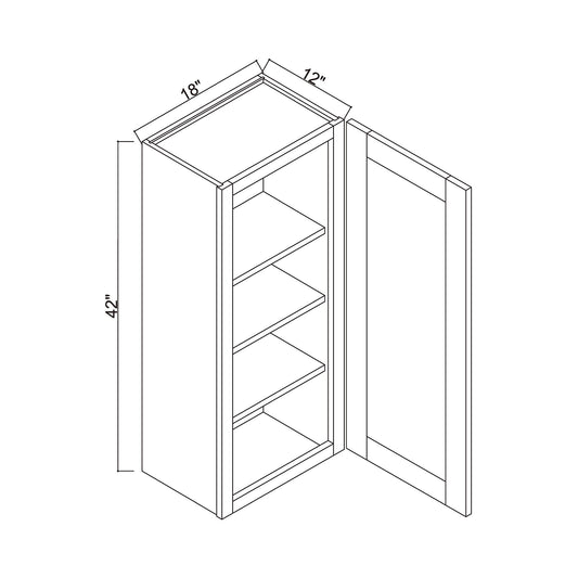 18" x 42" Single Door Wall Cabinet