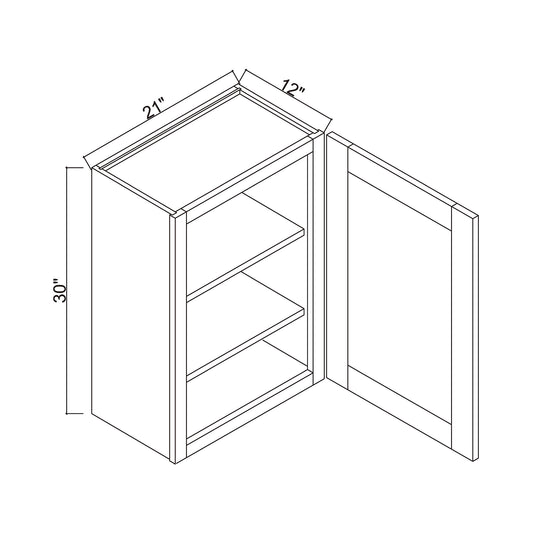 21" x 30" Single Door Wall Cabinet