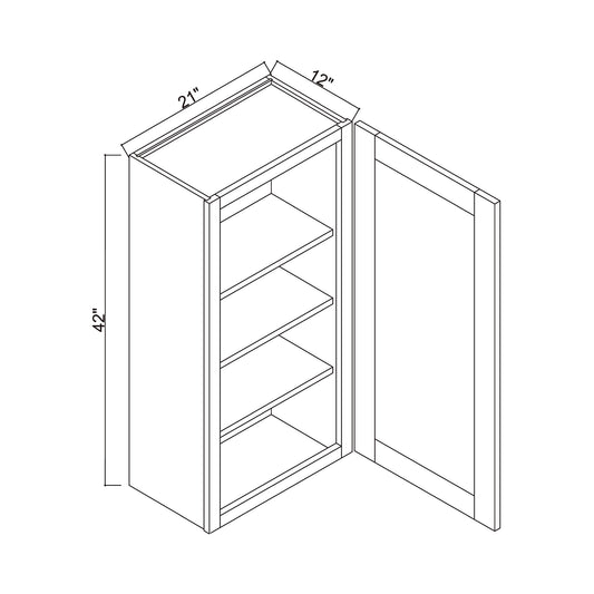 21" x 42" Single Door Wall Cabinet