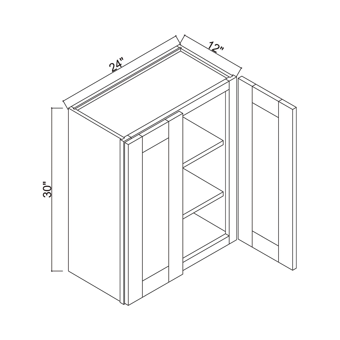 24" x 30" Double Door Wall Cabinet