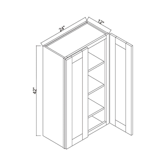 24" x 42" Double Door Wall Cabinet