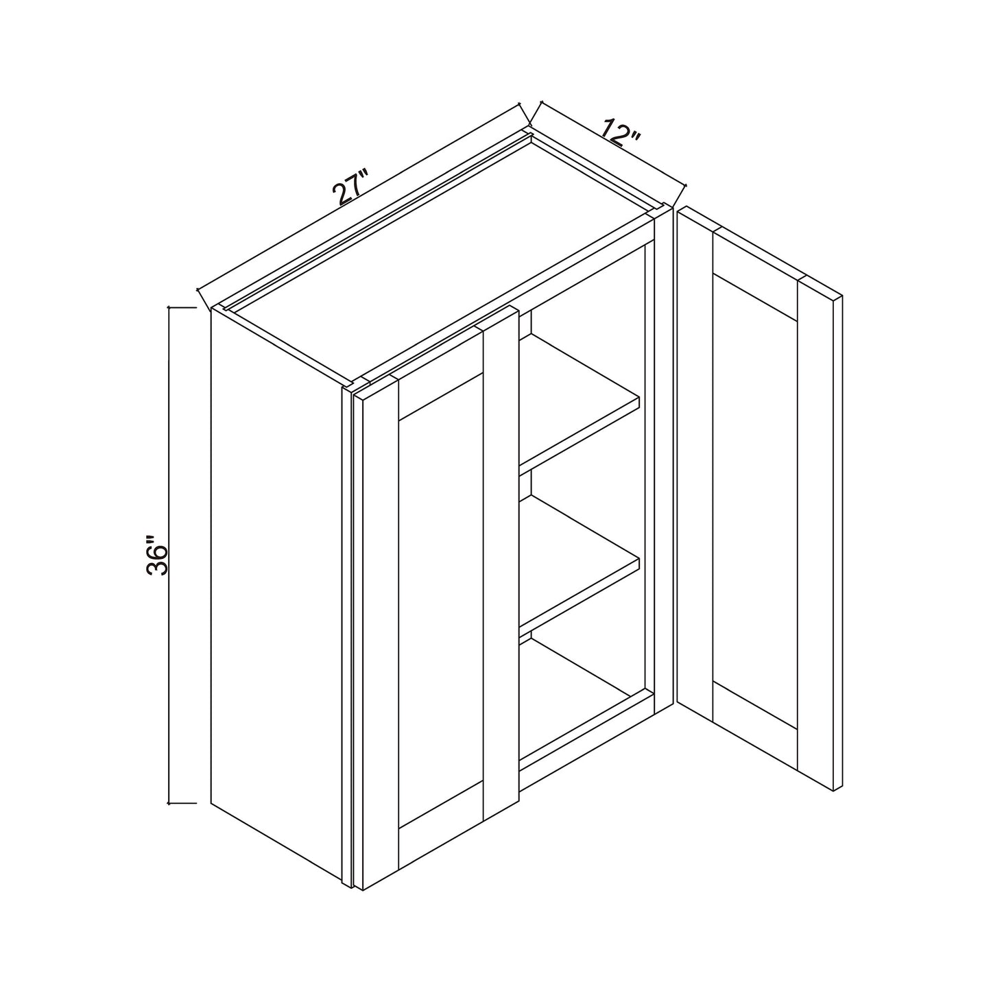 27" x 36" Double Door Wall Cabinet