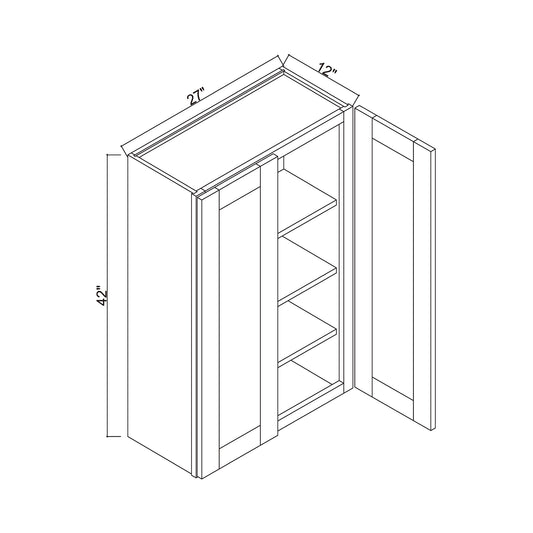 27" x 42" Double Door Wall Cabinet