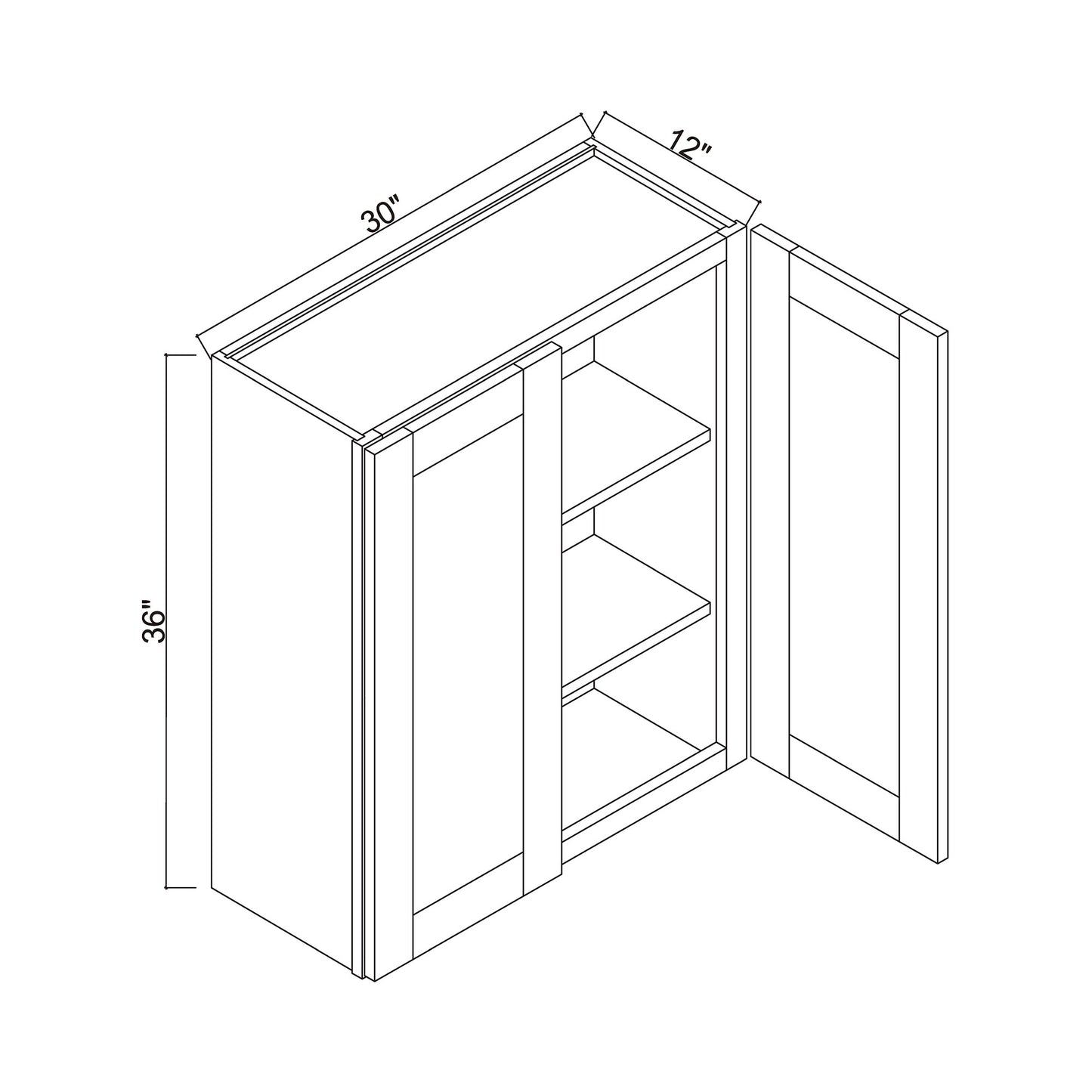 30" x 36" Double Door Wall Cabinet