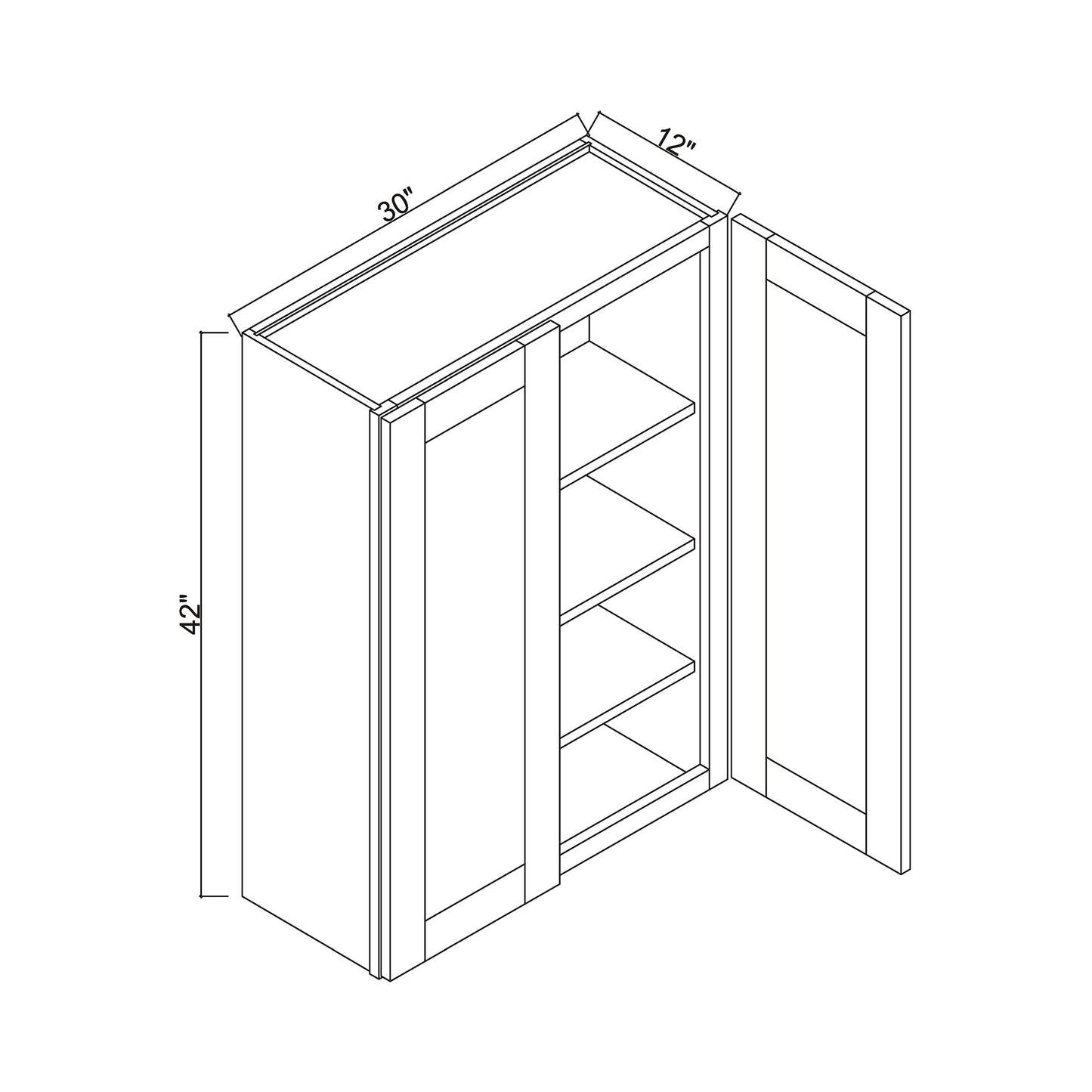 30" x 42" Double Door Wall Cabinet