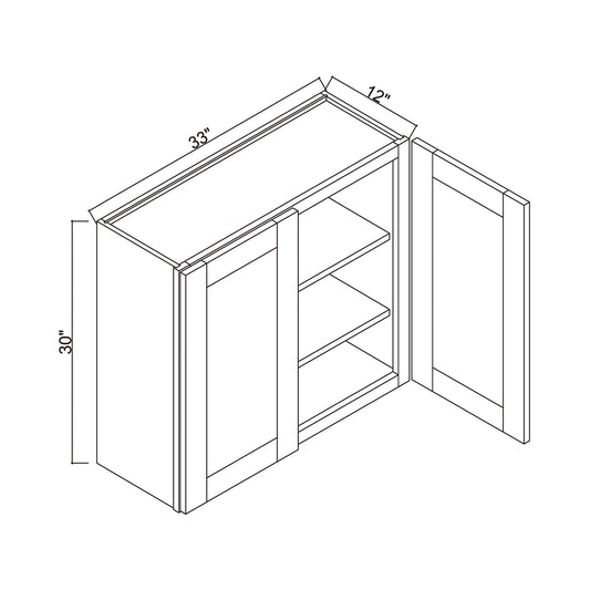 33" x 30" Double Door Wall Cabinet