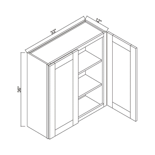 33" x 36" Double Door Wall Cabinet