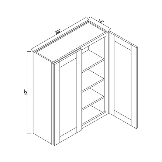 33" x 42" Double Door Wall Cabinet