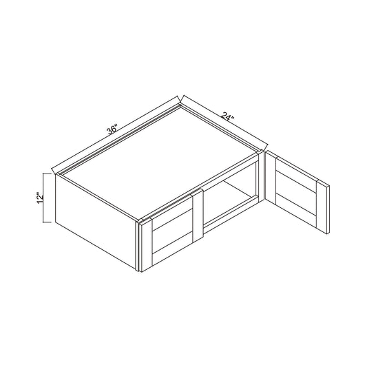36" x 12" x 24" Double Door Refrigerator Wall Cabinet