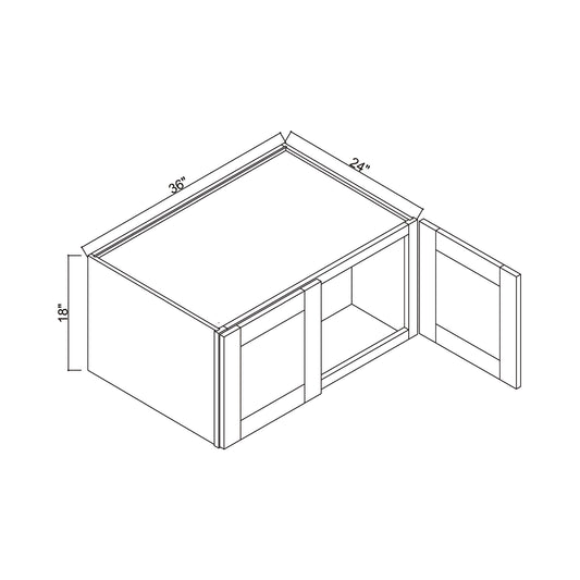 36" x 18" x 24" Double Door Refrigerator Wall Cabinet