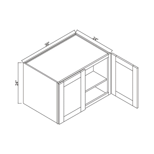 36" x 24" x 24" Double Door Refrigerator Wall Cabinet