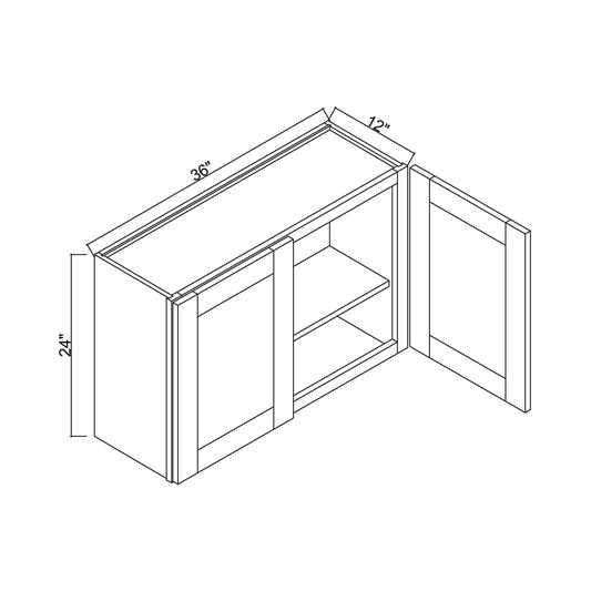 36" x 24" Double Door Bridge Wall Cabinet