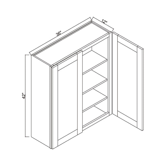 36" x 42" Double Door Wall Cabinet