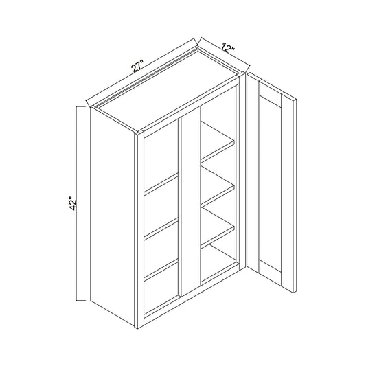 27" x 42" Blind Corner Wall Cabinet