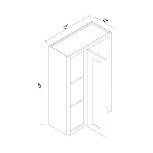 27" x 42" Blind Corner Wall Cabinet