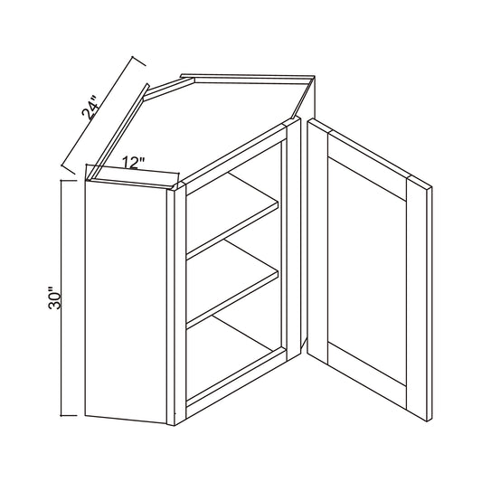 24" x 30" Diagonal Corner Wall Cabinet