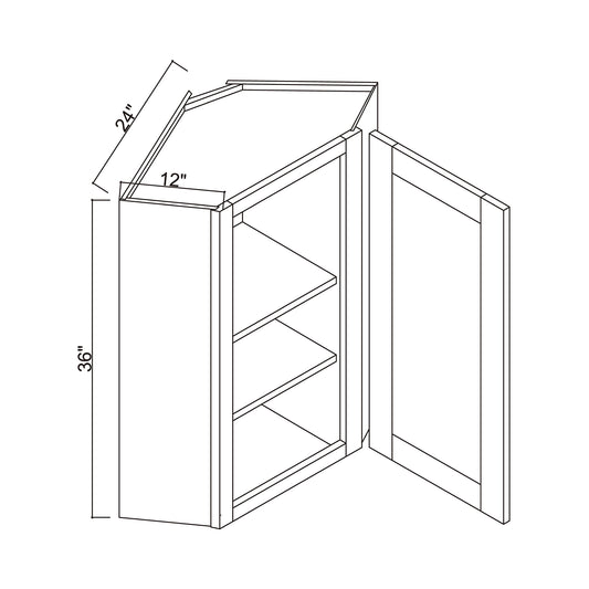 24" x 36" Diagonal Corner Wall Cabinet