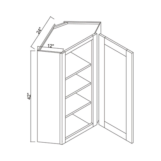 24" x 42" Diagonal Corner Wall Cabinet