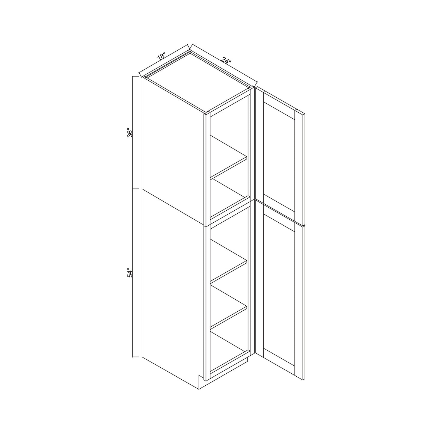 18" x 90" Pantry Cabinet